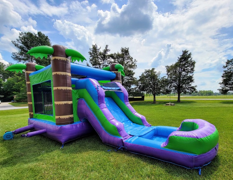 Tropical Deluxe Combo Bounce House (WET)