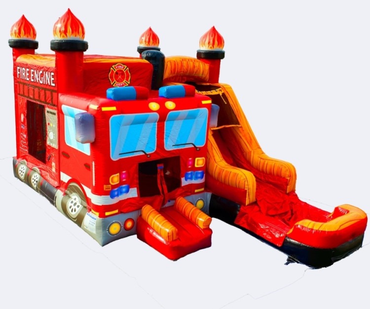 Fire Truck Bounce House Combo (DRY)