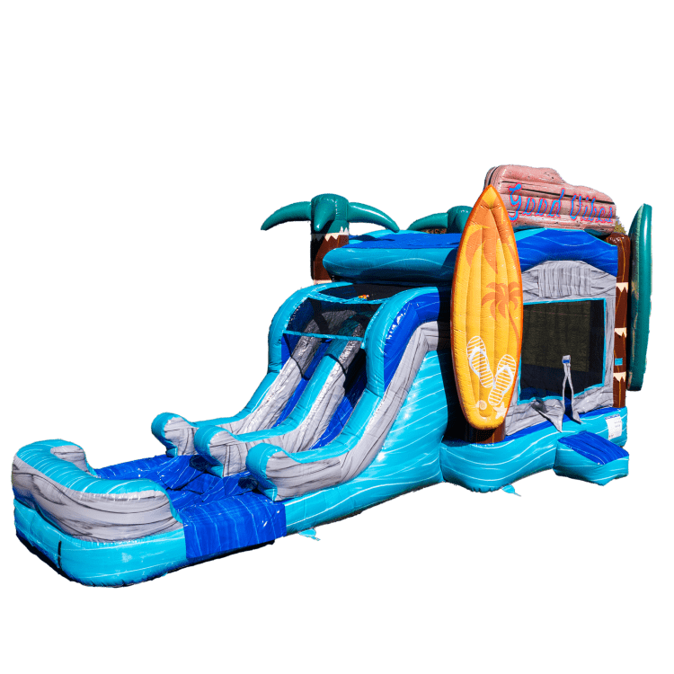 Good Vibes Bounce House Combo with 2 Slides (DRY)